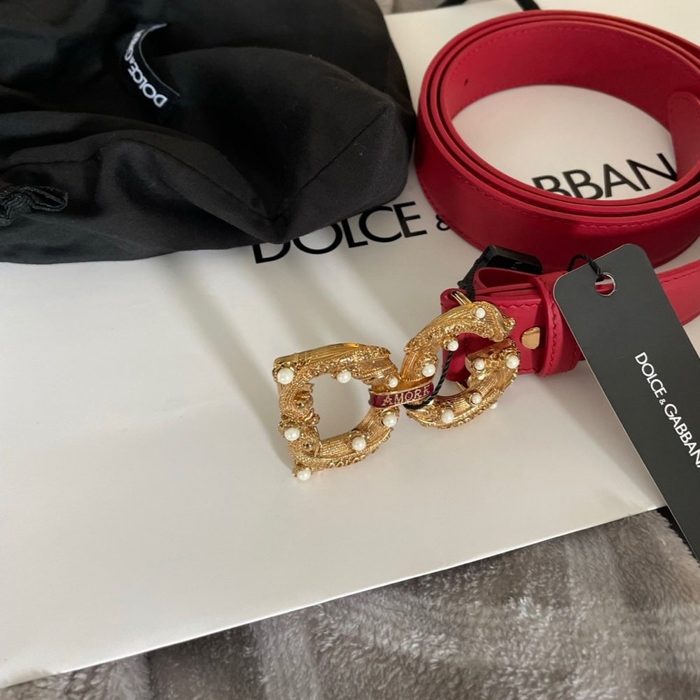 New Dolce and Gabbana Belt Red